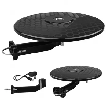 Antena de TV ativa omnidirecional MACLEAN MCTV-102, DVB-T/T2 HEVC, 174–230 & 470–698 MHz, alimentação USB 5V, 75 Ω, exterior/interior