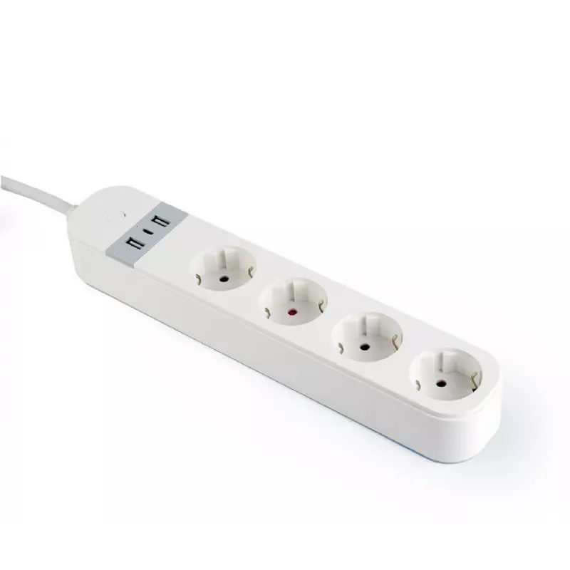Régua de tomadas inteligente Gembird TSL-PS-S4U-01-W 4 tomadas AC 3880 W Branco