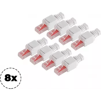 Ficha de rede ShiverPeaks 75011-8 Cat.6 ficha RJ45 sem ferramentas, 8P8C