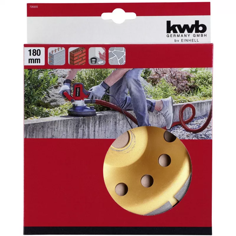 Disco de corte diamantado 180 mm para rebarbadora de parede e betão EINHELL TE‑DW 180
