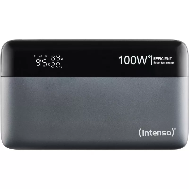 Powerbank INTENSO 7350050 — 20000 mAh, 1× USB-A + 2× USB-C, 100 W de potência total de saída, preto/cinzento