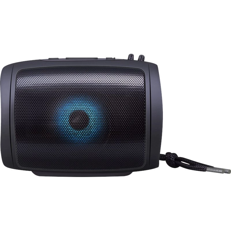 DEFENDER Enjoy S200 65200 coluna Bluetooth portátil, TWS, 5 W, luz LED, FM, microSD, bateria de 10 h, preta
