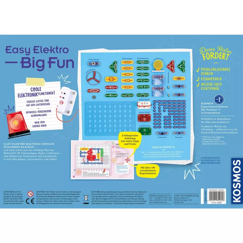 Kosmos Easy Elektro - Big Fun, kit de eletrónica, eletricidade, 8 anos, multicolor