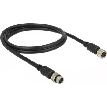 Cabo sensor/atuador DeLOCK 12690 1 m M8 preto