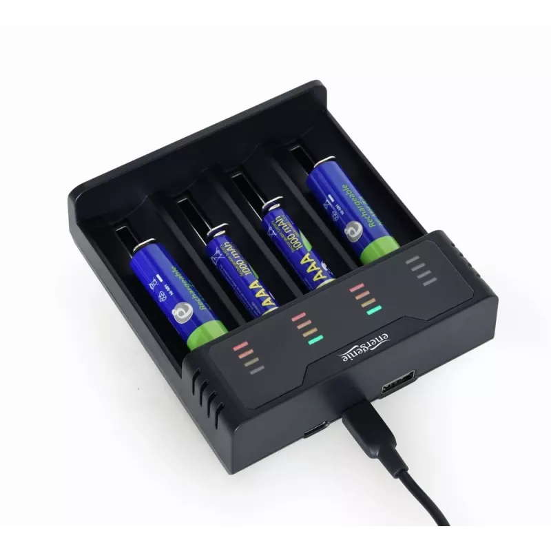 Carregador de pilhas Gembird BC-USB-02 USB iões de lítio NiCd NiMH