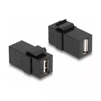 Módulo Keystone DeLOCK USB 2.0 A fêmea para USB 2.0 A fêmea preto
