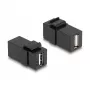 Módulo Keystone DeLOCK USB 2.0 A fêmea para USB 2.0 A fêmea preto