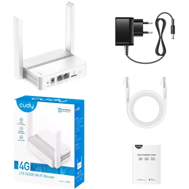 Router sem fios Cudy LT300 Fast Ethernet Banda única (2,4 GHz) 4G branco