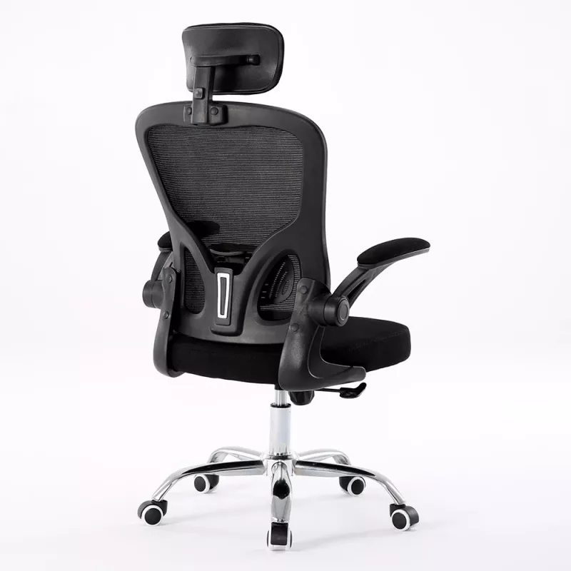 Cadeira de escritório top e shop DORY CZERŃ — assento estofado, encosto em rede, 650×620 mm, altura até 122 cm