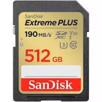 Cartão de memória SANDISK 512GB UHS-I SDSDXWV-512G-GNCIN — 512 GB, UHS-I, até 100 MB/s de leitura, até 90 MB/s de escrita