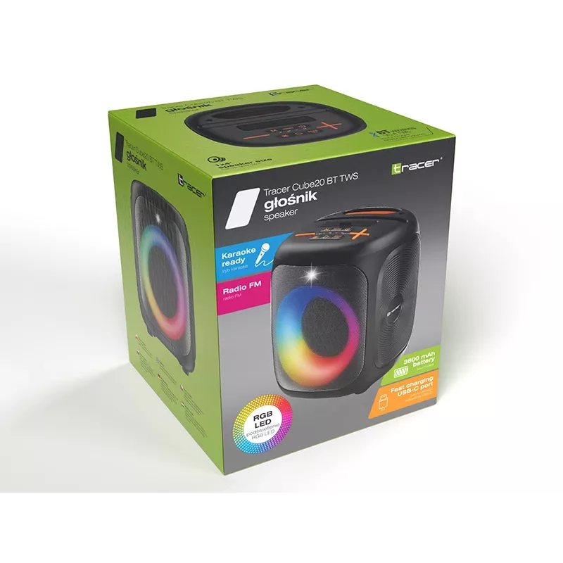Auscultadores True Wireless (TWS) sem fios TRACER Cube20 preto