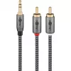 Goobay 65284. Ligação 1: 3,5 mm, conector 1 sexo: macho, ligação 2: 2 x RCA, conector 2 sexo: macho, material do cabo: cobre