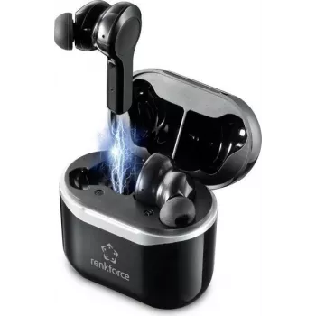 Auscultadores e headset Renkforce RF-4599066 sem fios in-ear chamadas/música Bluetooth preto (RF-4599066)
