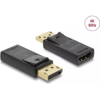Adaptador ativo DELOCK DisplayPort 1.2 para HDMI 4K HDR, cabo de peça única alimentado por USB