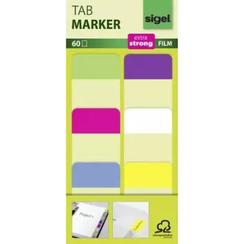 Conjunto de marcadores Sigel HN203 — 60 unid.: verde, amarelo, rosa, azul, violeta, branco
