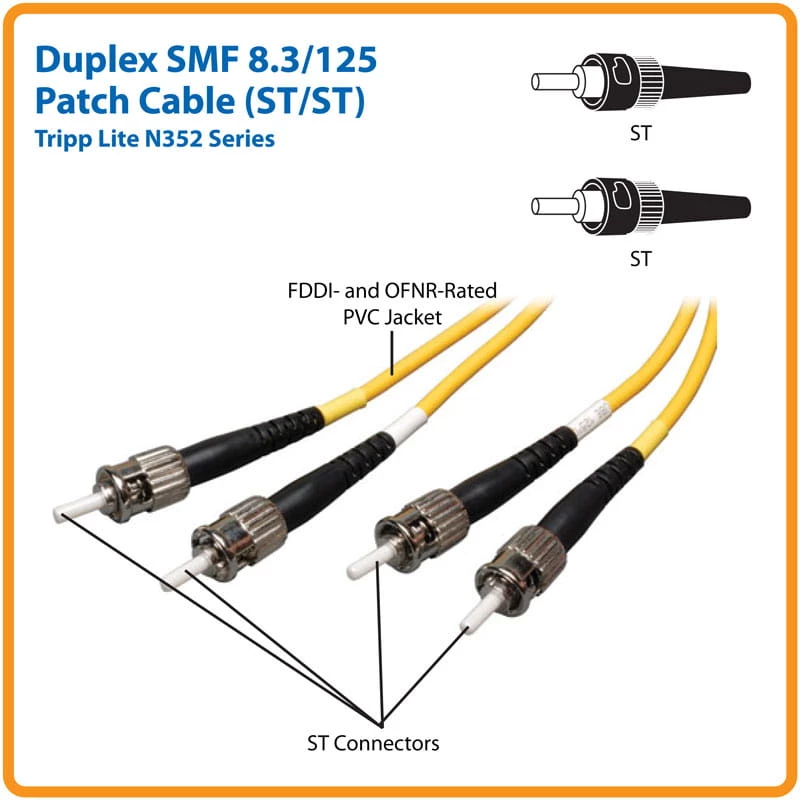Cabo de fibra ótica Tripp Eaton Tripp Lite Series duplex monomodo 9/125 (ST/ST)