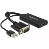 Cabo DeLOCK 0,25 m VGA+USB2.0-A/HDMI