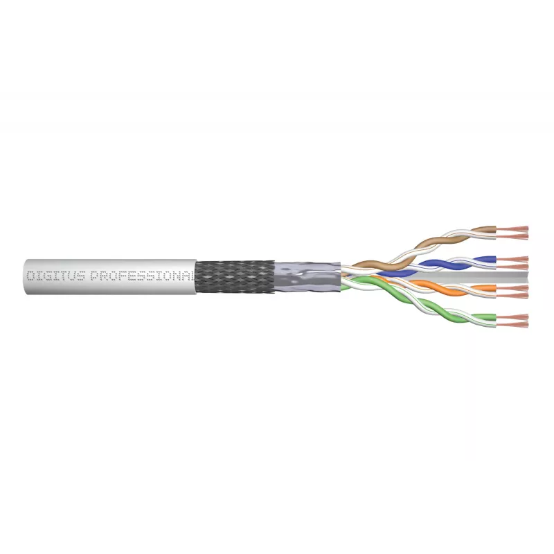 Cabo de rede Digitus CAT 6 SF/UTP Twisted Pair Patchkabel Rohware 305 m cinzento
