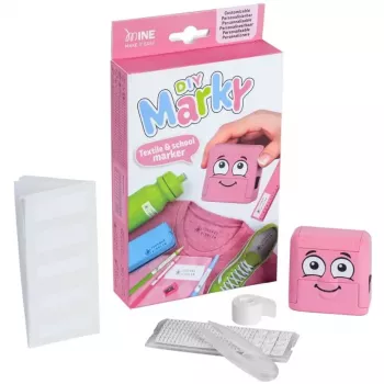 Carimbo retangular rosa Colop Marky para papel e têxtil