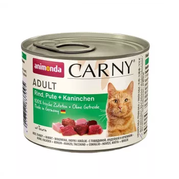 ANIMONDA Carny Adult Vaca, Peru e Coelho - Alimento húmido para gatos - 200 g