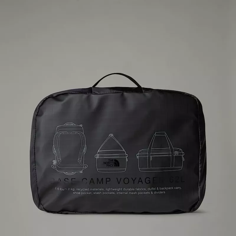 Saco de viagem The North Face Base Camp Voyager Duffel 62 - TNF Black/asphalt cinzento