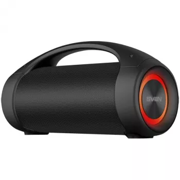 SVEN PS-370 2x20W; TWS; rádio FM; AUX; suporte para USB/cartões SD; à prova de água (IPx5); iluminação