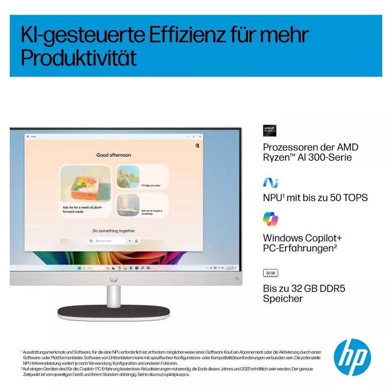 HP All-in-One PC (solução completa) 27-ct2073ng AMD Ryzen AI 7-350 512GBSSD 16GB branco (27-ct2073ng)
