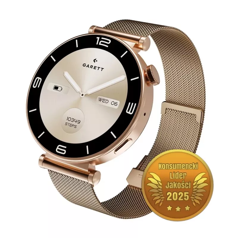 Smartwatch Garett Rose dourado Mesh