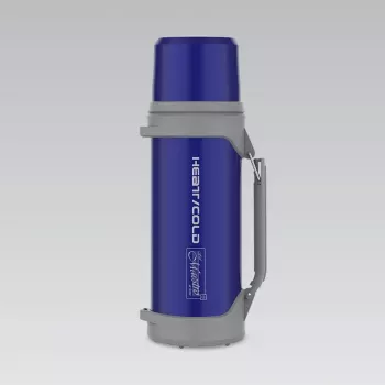 Garrafa térmica Maestro MR-1631 1,5 l azul/cinzento, conservação de calor 24 h, com tampa, copo e pega