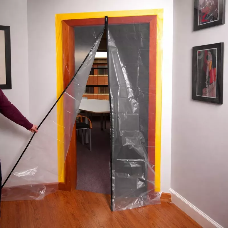 Porta de proteção contra poeira para renovação, cortina de poeira 220X110 reta