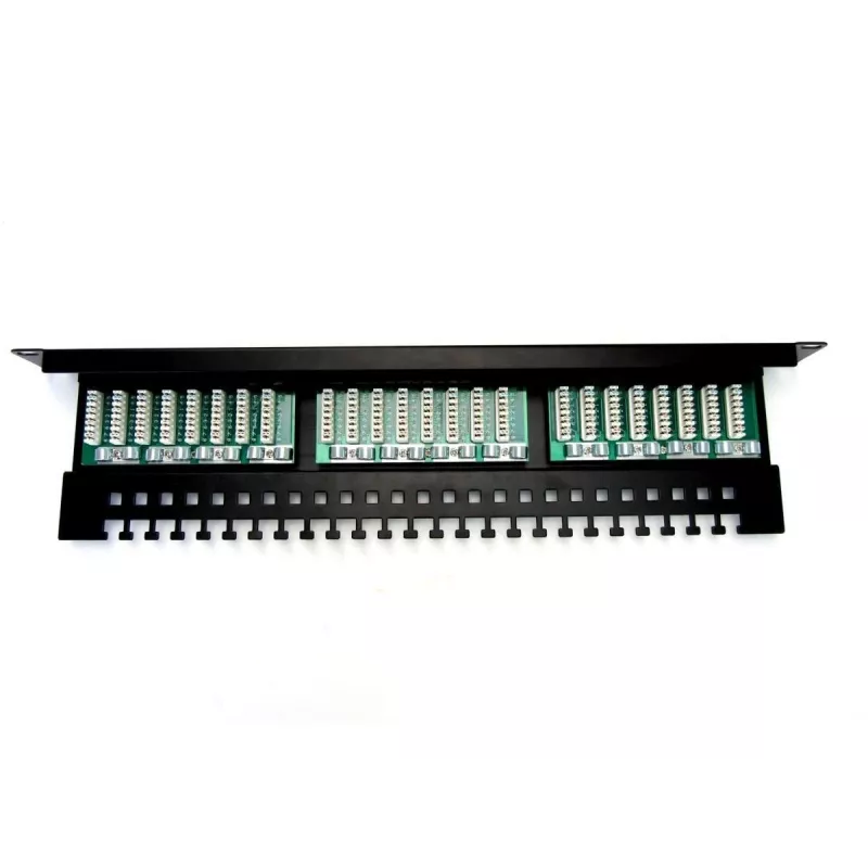 Digitus DN-91524U-EC patch panel de 19" com 24 portas Cat5e U/UTP, 1U, com suporte para cabos, preto