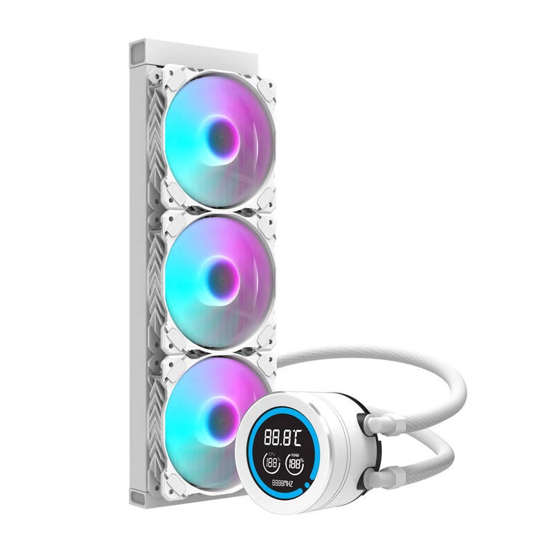 Radiador de computador 360mm Darkflash DN-D360 WHITE — radiador de refrigeração 360mm para refrigeração líquida de PC