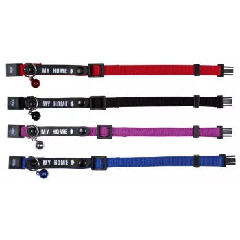 Coleira antiparasitária para gatos Trixie 4180 preto vermelho nylon, ajustável 8 mm de largura, para gatos idosos