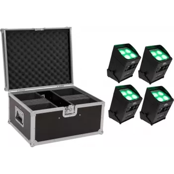 Eurolite Conjunto 4x AKKU UP-4 Entry QCL Spot QuickDMX com mala