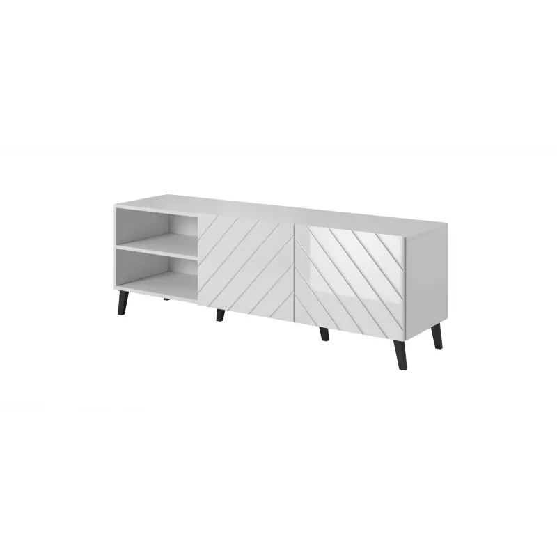 Móvel RTV ABETO 150x42x52 branco/branco brilhante