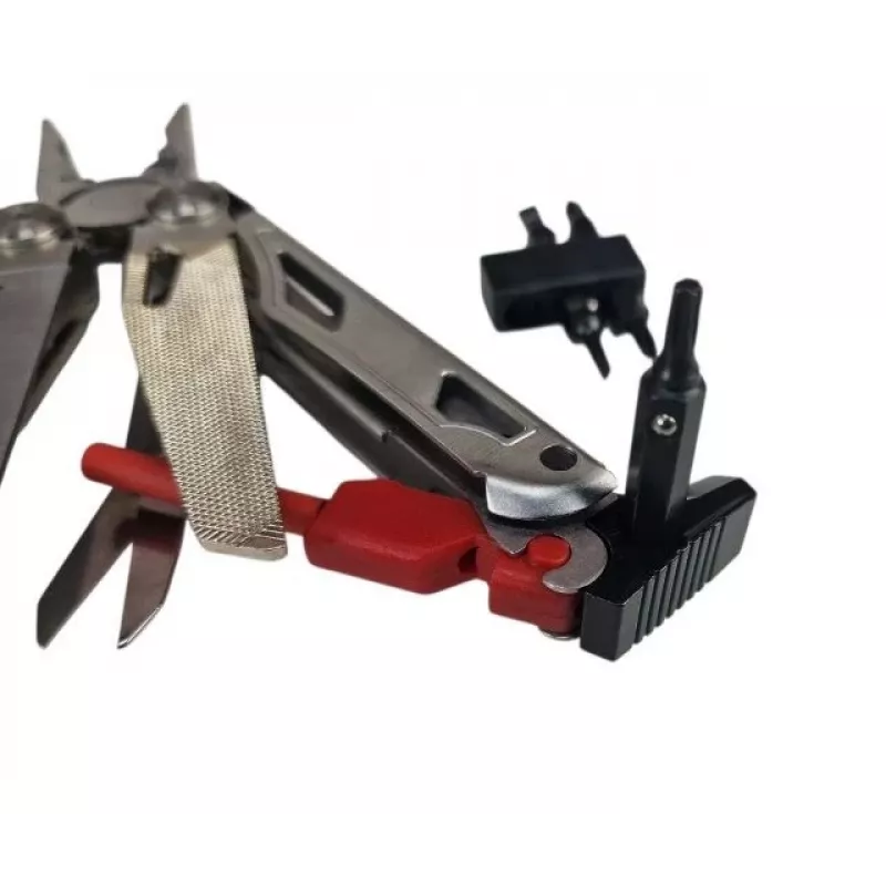 Multiferramenta AZYMUT Giewon FS Fire Starter com 19 ferramentas, pederneira, apito, bolsa de cinto (H2038A)