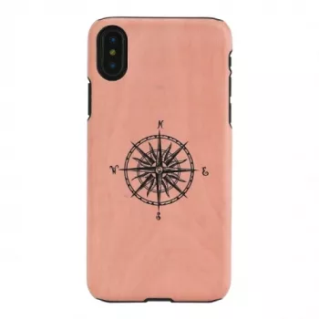Capa para smartphone man and wood para iPhone X/XS, preto, capa protetora com detalhe de bússola