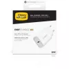Carregador de parede OTTERBOX 30W USB-C PD branco — saída de 30W, uma porta USB‑C
