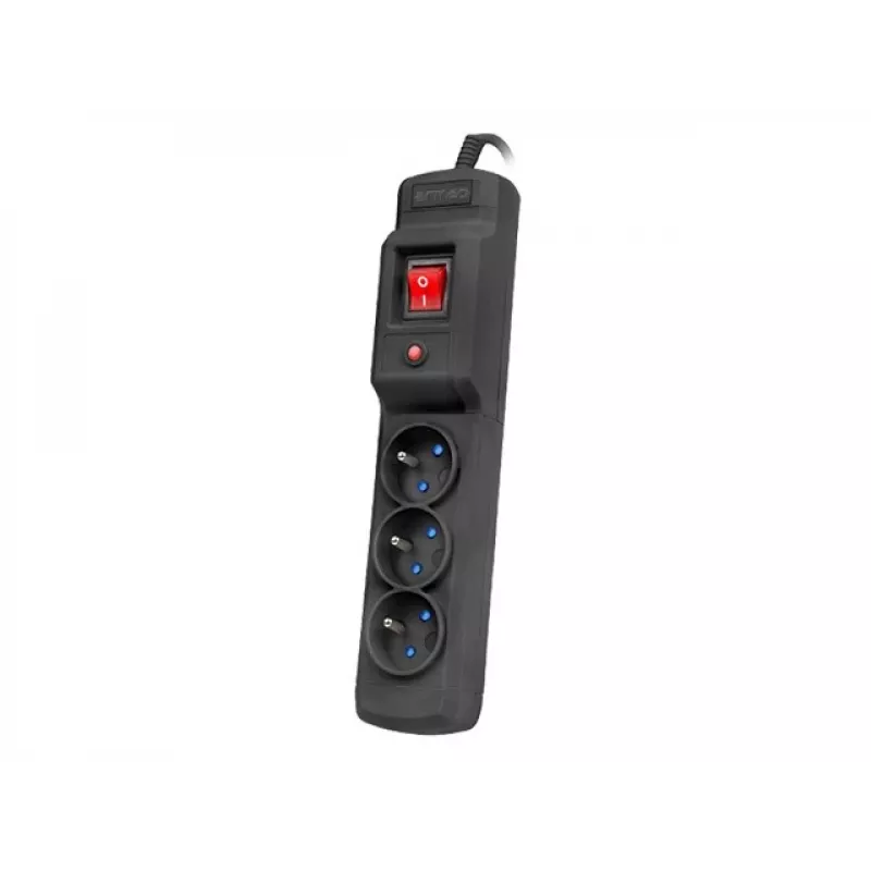 Proteção contra sobretensão ARMAC M3/15/CZ 1,5 m preto 3 tomadas régua de tomadas com cabo