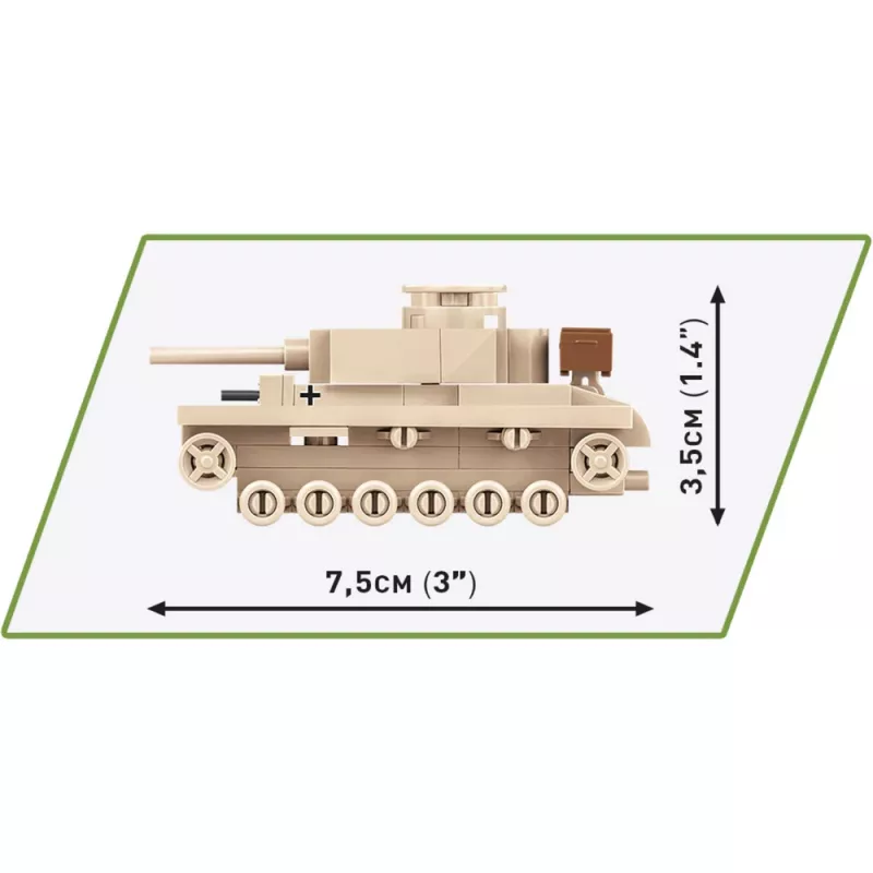 Conjunto de construção Cobi Panzer III Ausf.L — 103 peças, idade recomendada 6+, bege