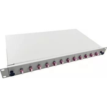 Helos LWL 19 Caixa de Fusão 12 x LC Duplex OM4 Pronta a Fusionar Cinzento (375558)