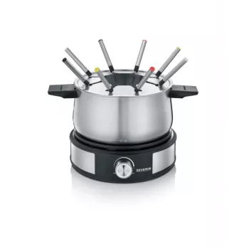 Severin FO 2471 combinação de fondue e crepes, preto/aço inoxidável