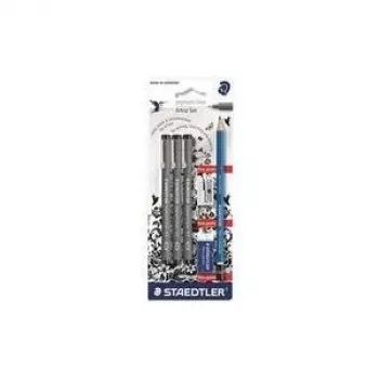 Staedtler 308 SBK3P Conjunto de pigment liner, preto