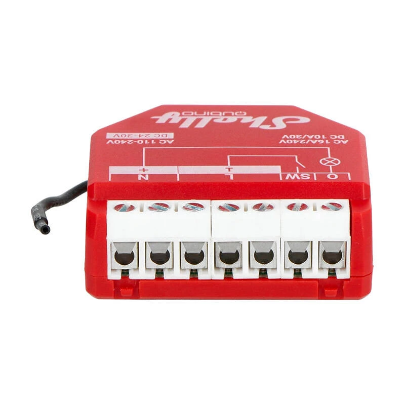 Interruptor inteligente Shelly W 1PM plástico 16A 110–240V, Z-Wave, 868,4 MHz, vermelho, 42×37×16 mm