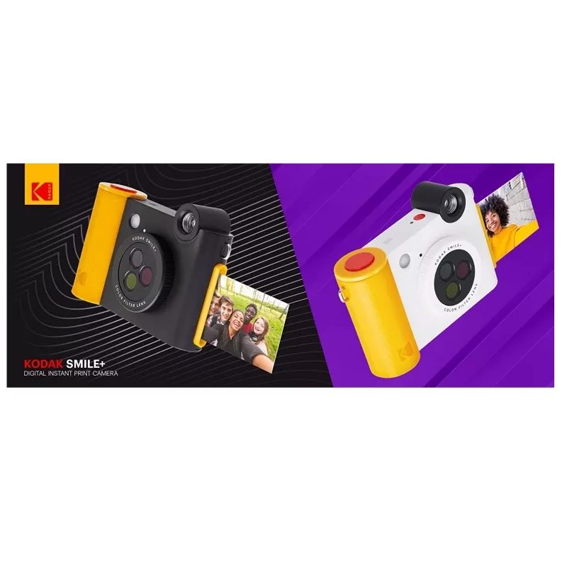 Máquina fotográfica instantânea Kodak SMILE+ 2x3 polegadas rosa — impressões ZINK 2x3 polegadas, bateria recarregável integrada