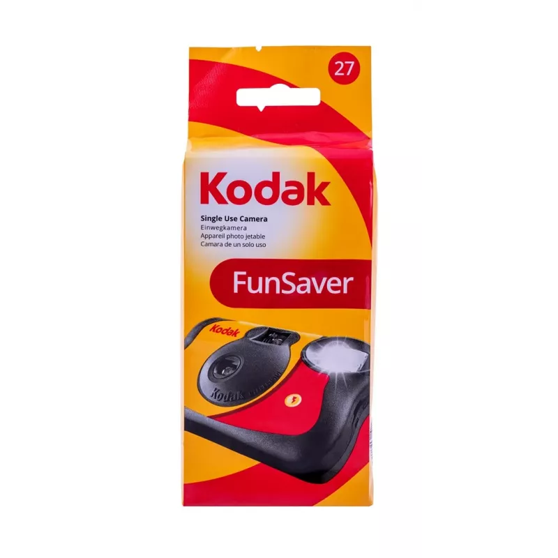 Máquina fotográfica descartável com flash Kodak FunSaver, filme a cores e flash, 27 fotos, ISO 400
