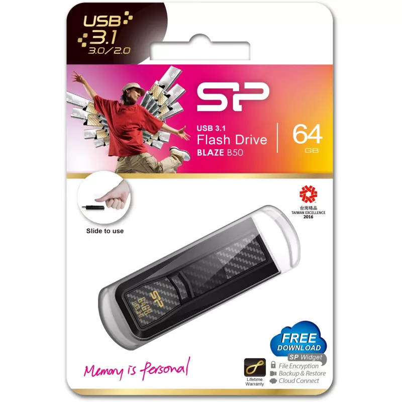 Pen USB Silicon Power 64 GB USB Type-A 3.2 Gen 1 Blaze B50