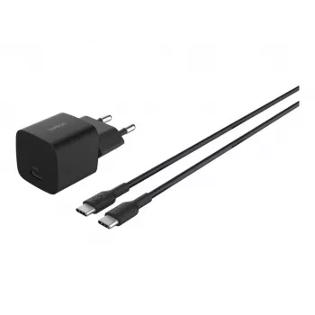 Carregador de interior AC Belkin BoostCharge 25 W USB-C PD/PPS, cabo de 1 m, preto — para consolas de jogos, smartphones, tablets