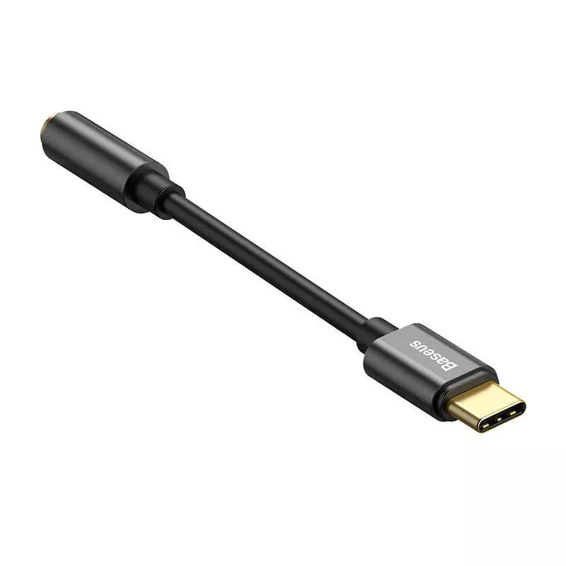 Adaptador de cabo Baseus CATL54-01 Type-C para 3,5 mm, preto
