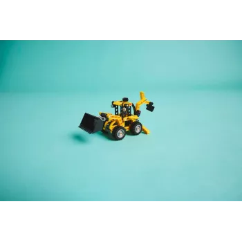 Conjunto de construção LEGO Technic Retroescavadora 42197 — direção articulada, carregador funcional, 104 peças, idade recomendada 7+